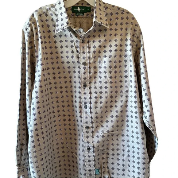 Hunt Club Men’s Long Sleeve Button Down Collared Dress Shirt Made in Jamaica - Picture 1 of 7
